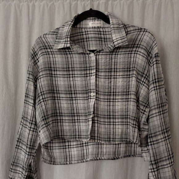 vestique Tops - Plaid crop top by Vestique